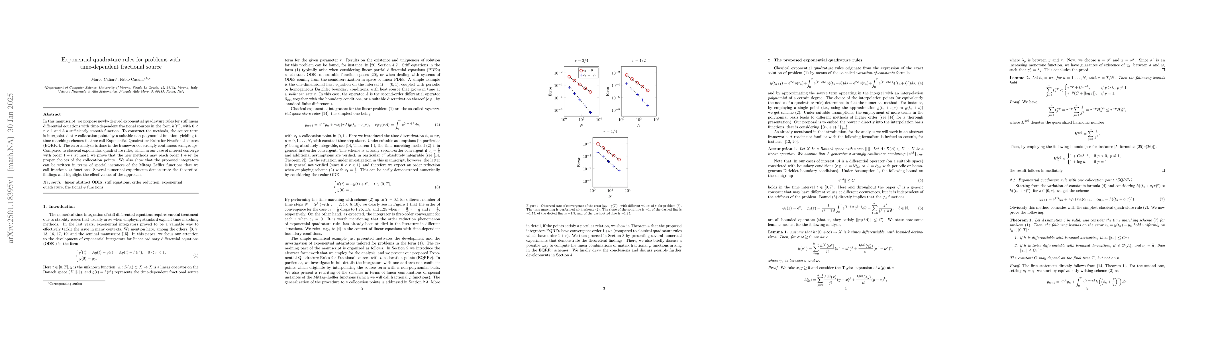 Thumbnail for Exponential quadrature rules for problems with time-dependent fractional
  source