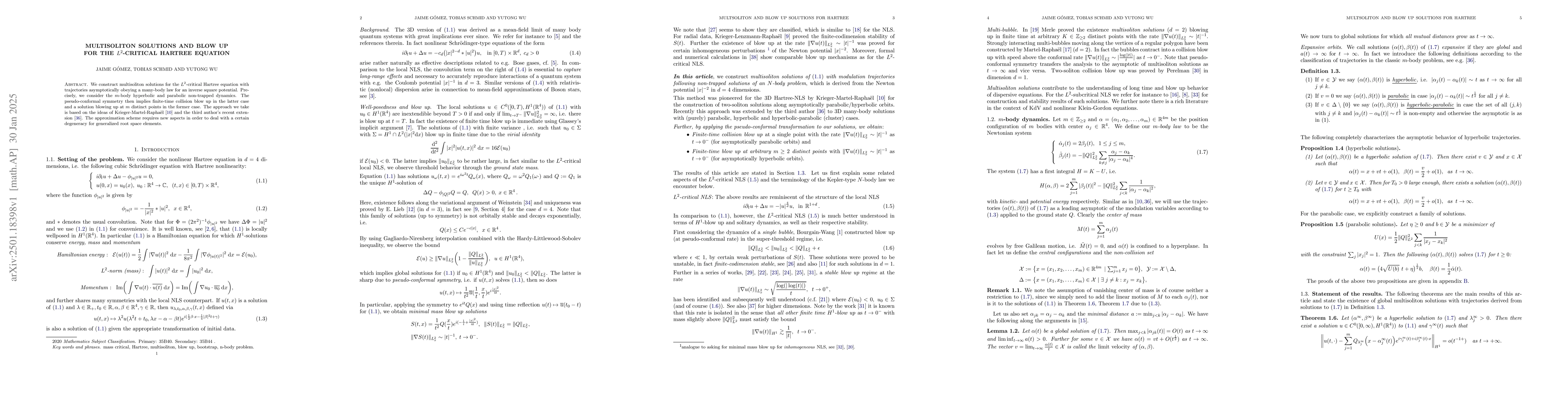 Thumbnail for Multisoliton solutions and blow up for the $L^2$-critical Hartree
  equation