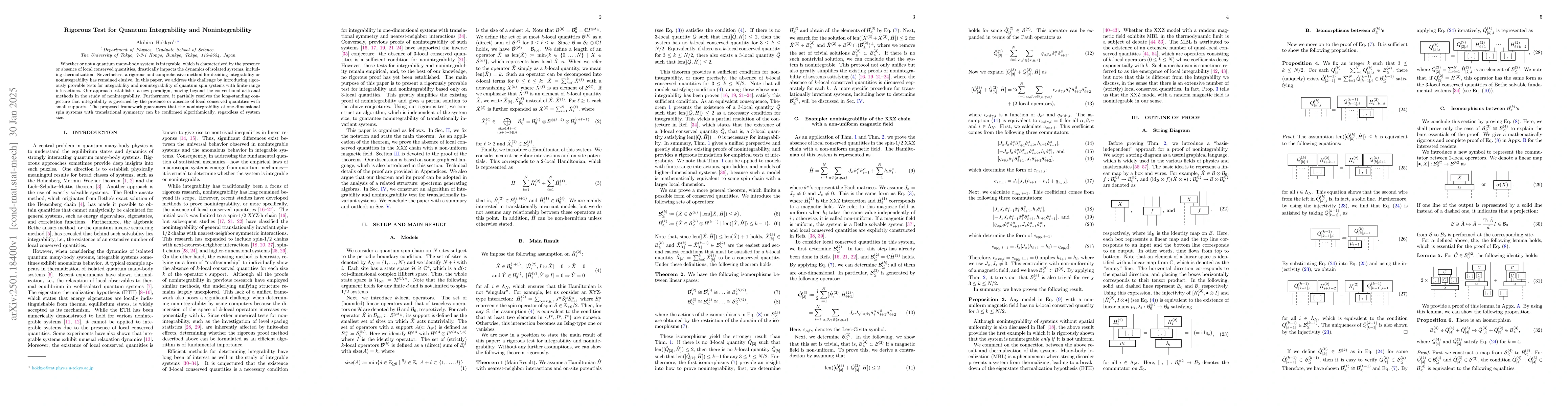 Thumbnail for Rigorous Test for Quantum Integrability and Nonintegrability