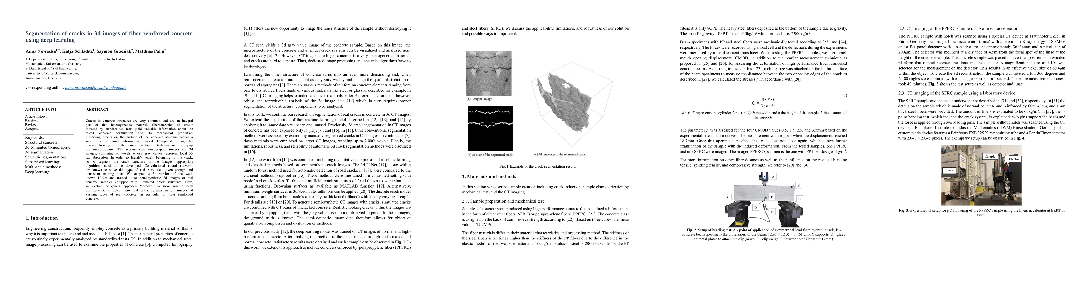 Thumbnail for Segmentation of cracks in 3d images of fiber reinforced concrete using
  deep learning