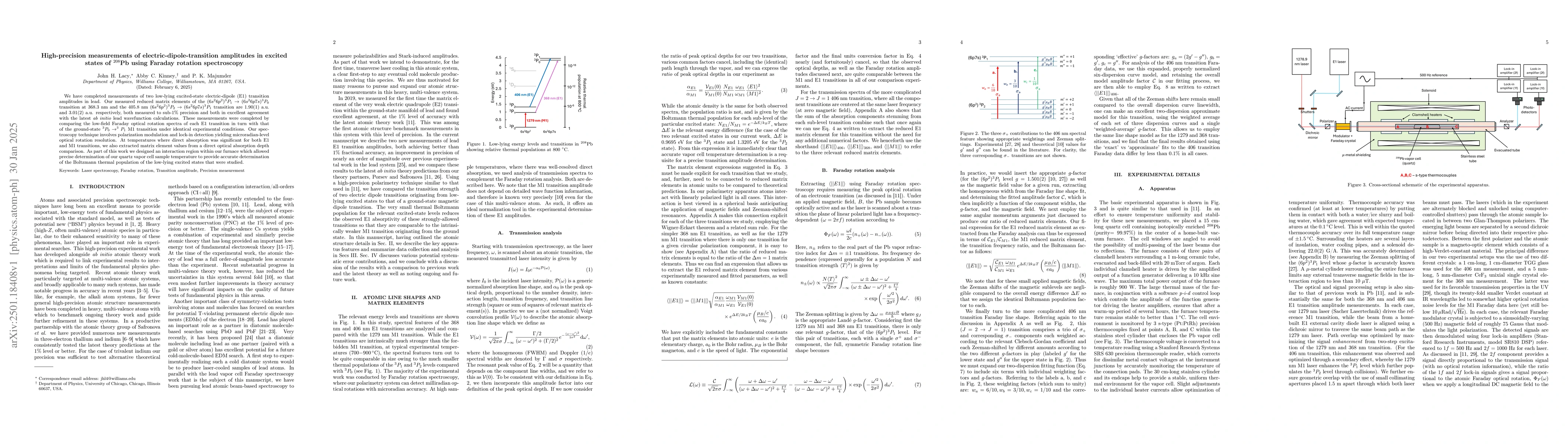 Thumbnail for High-precision measurements of electric-dipole-transition amplitudes in
  excited states of $^{208}$Pb using Faraday rotation spectroscopy
