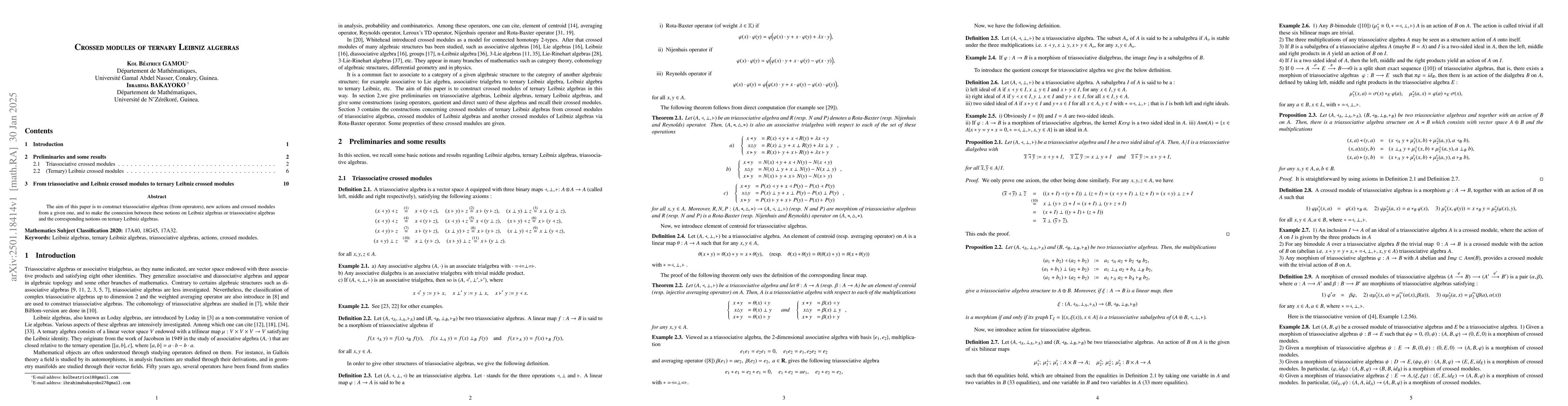 Thumbnail for Crossed modules of ternary Leibniz algebras