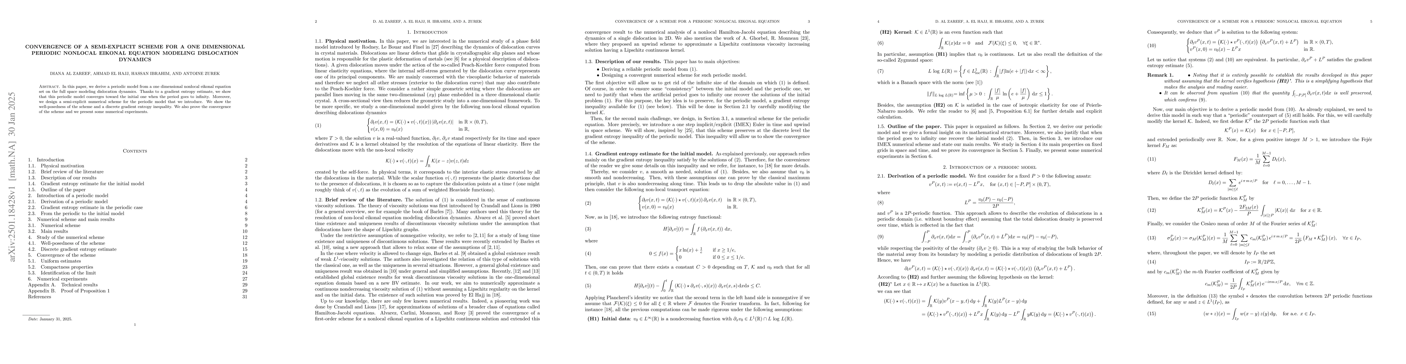 Thumbnail for Convergence of a semi-explicit scheme for a one dimensional periodic
  nonlocal eikonal equation modeling dislocation dynamics
