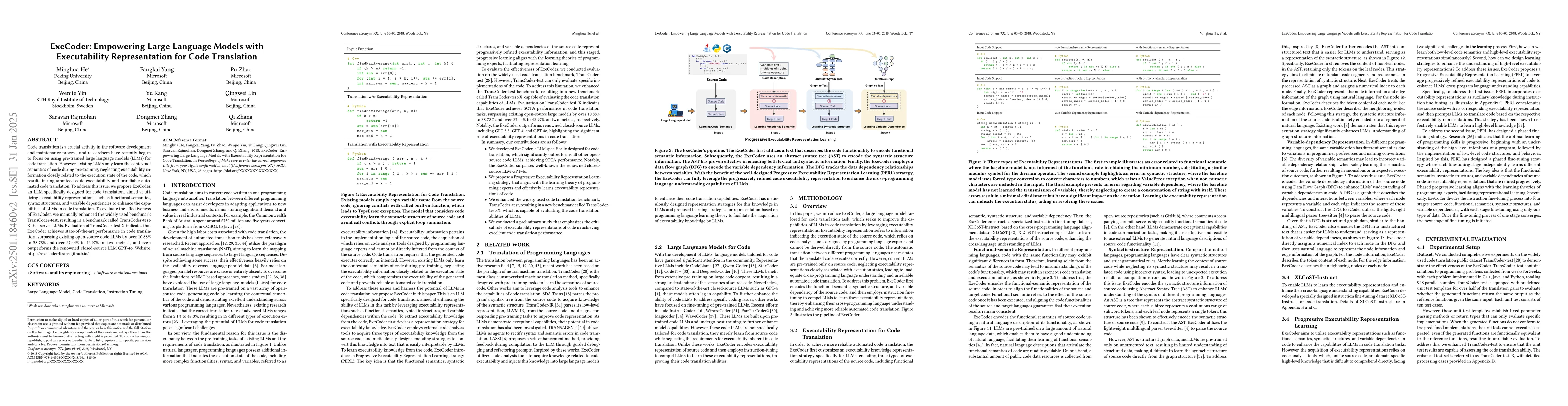 Thumbnail for ExeCoder: Empowering Large Language Models with Executability
  Representation for Code Translation