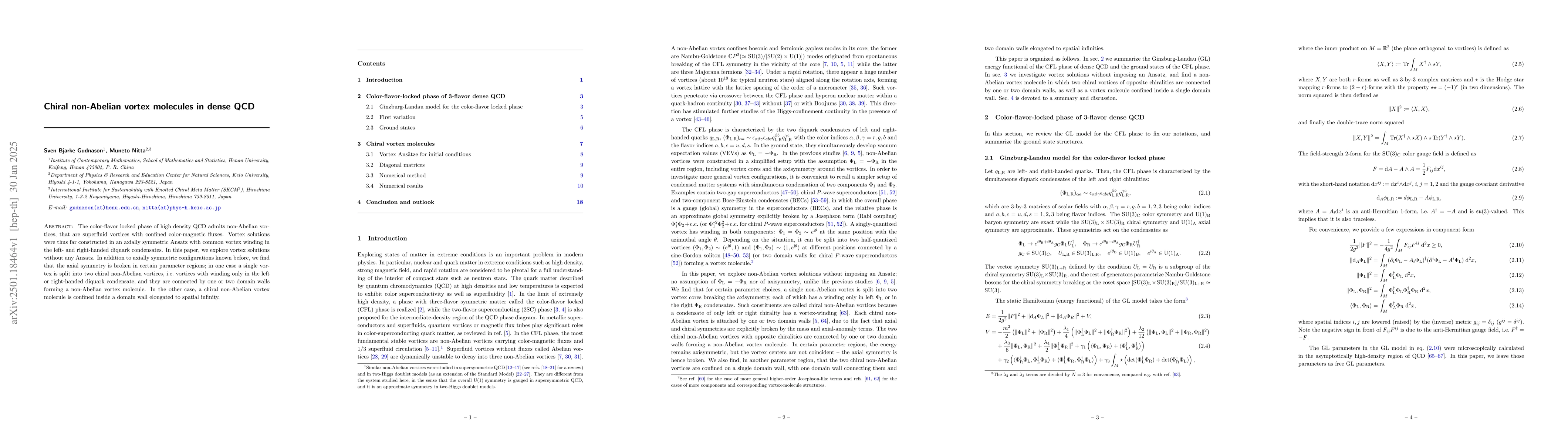 Thumbnail for Chiral non-Abelian vortex molecules in dense QCD