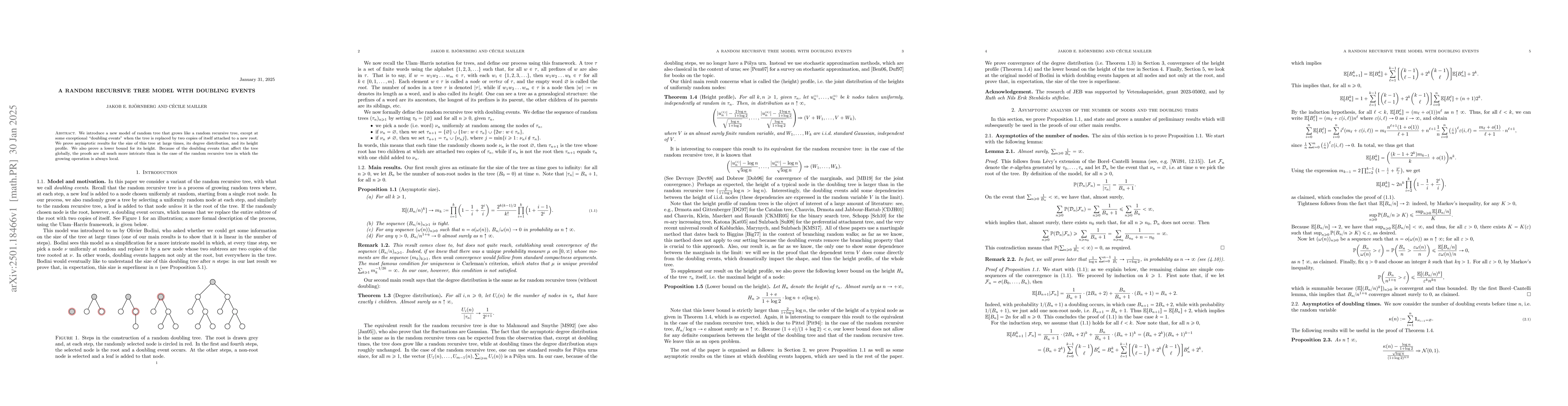 Thumbnail for A random recursive tree model with doubling events