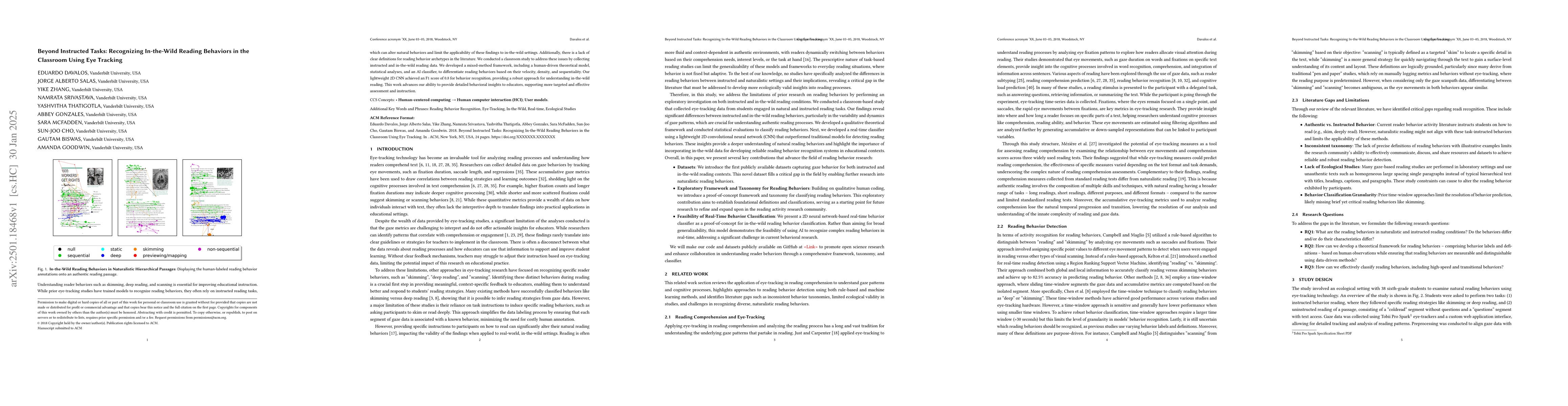 Thumbnail for Beyond Instructed Tasks: Recognizing In-the-Wild Reading Behaviors in
  the Classroom Using Eye Tracking