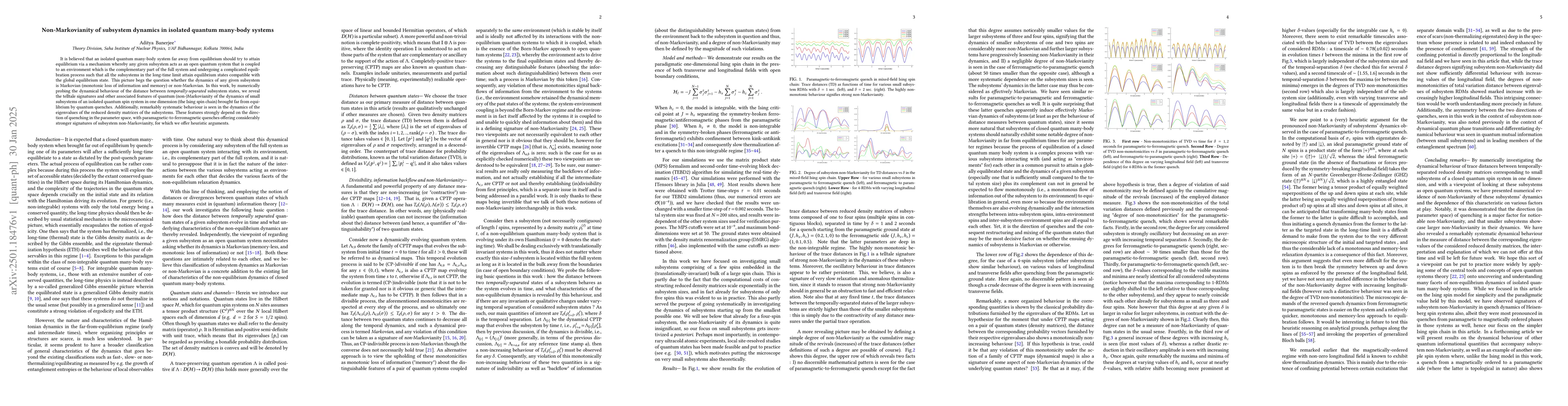 Thumbnail for Non-Markovianity of subsystem dynamics in isolated quantum many-body
  systems