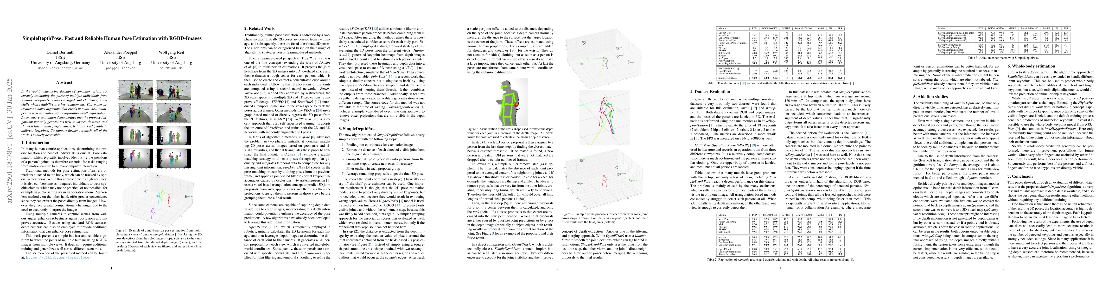 Thumbnail for SimpleDepthPose: Fast and Reliable Human Pose Estimation with
  RGBD-Images