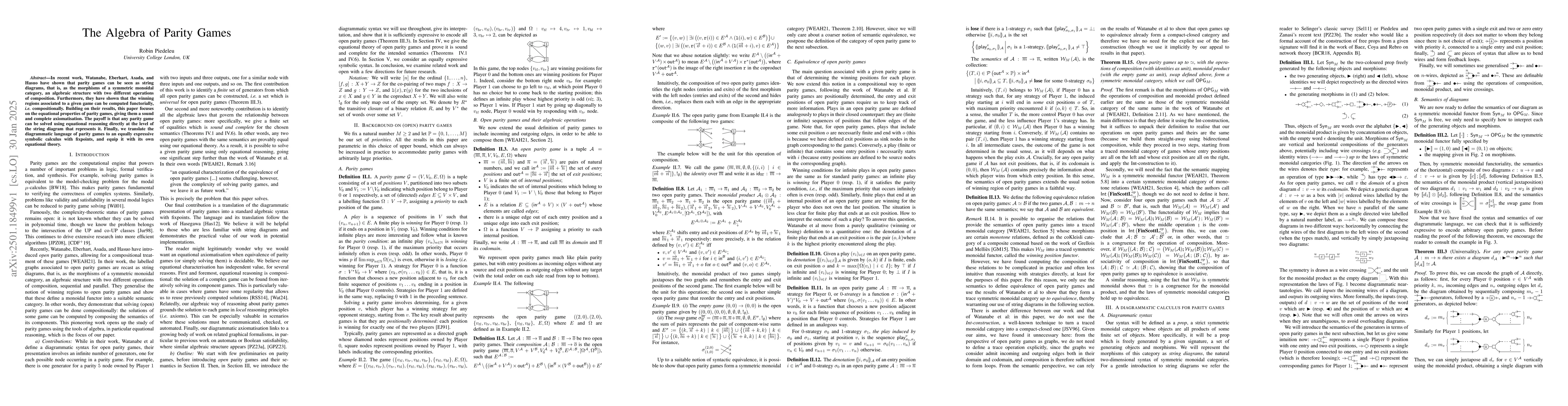 Thumbnail for The Algebra of Parity Games
