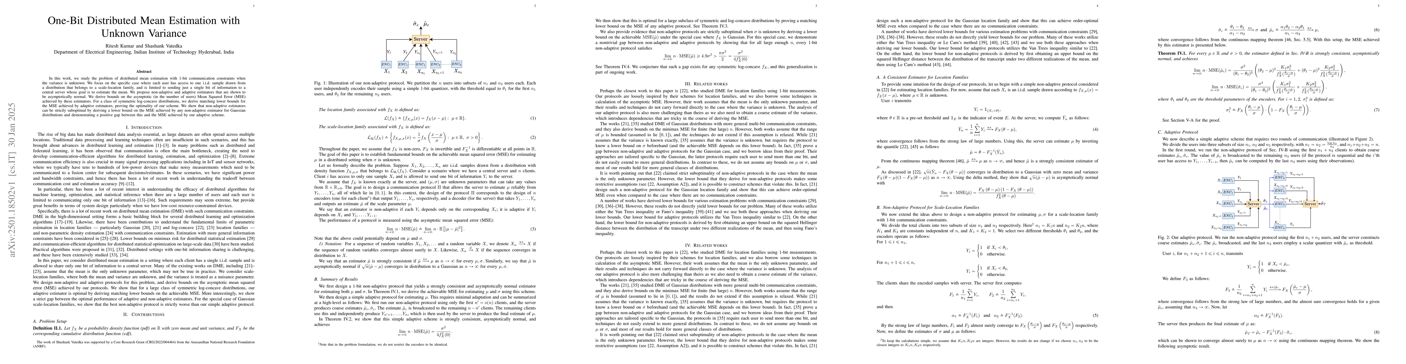 Thumbnail for One-Bit Distributed Mean Estimation with Unknown Variance