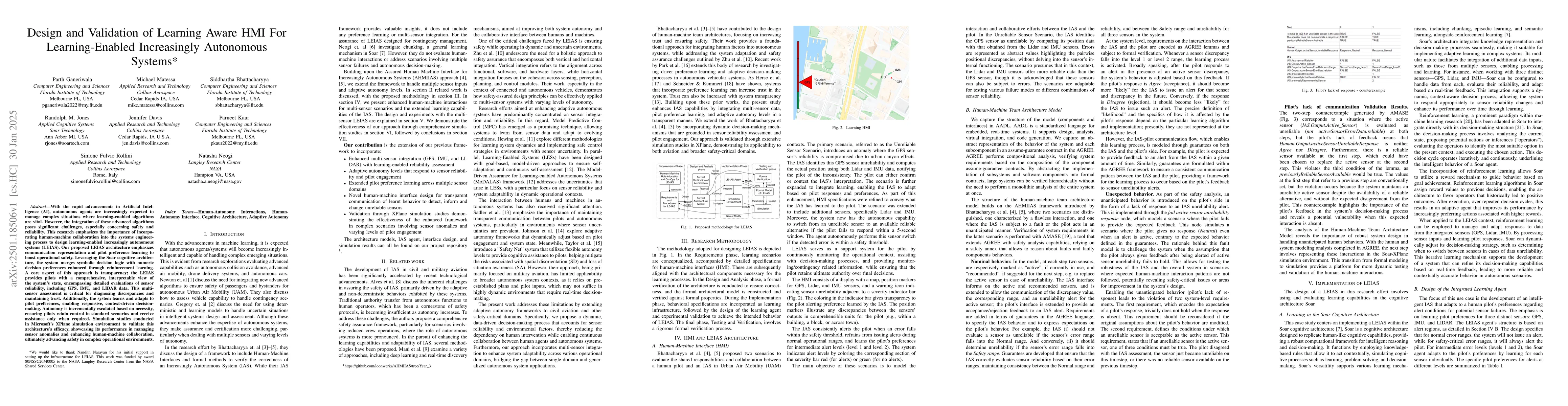 Thumbnail for Design and Validation of Learning Aware HMI For Learning-Enabled
  Increasingly Autonomous Systems