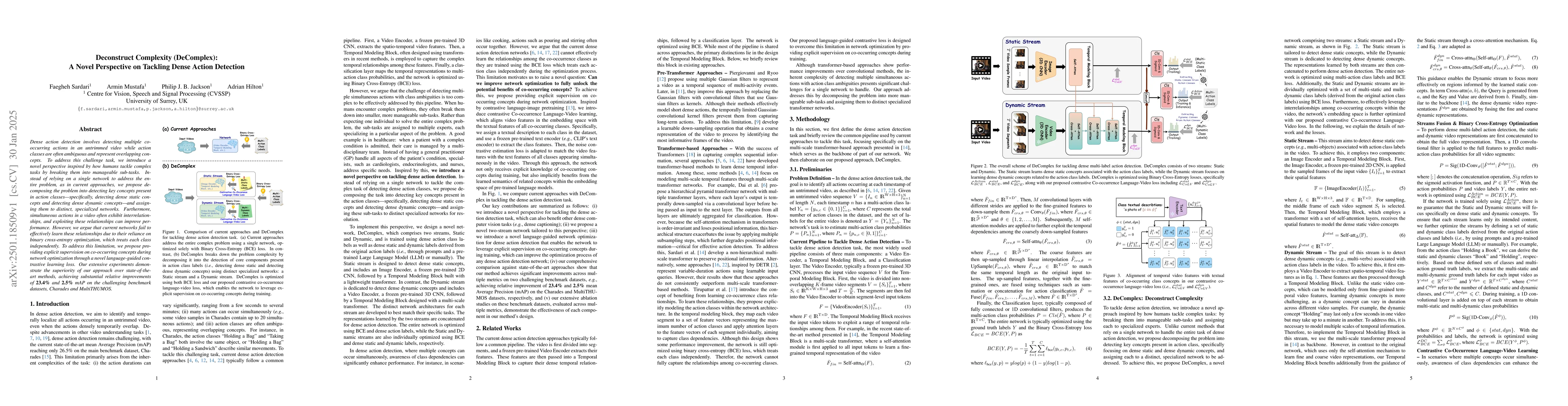 Thumbnail for Deconstruct Complexity (DeComplex): A Novel Perspective on Tackling
  Dense Action Detection