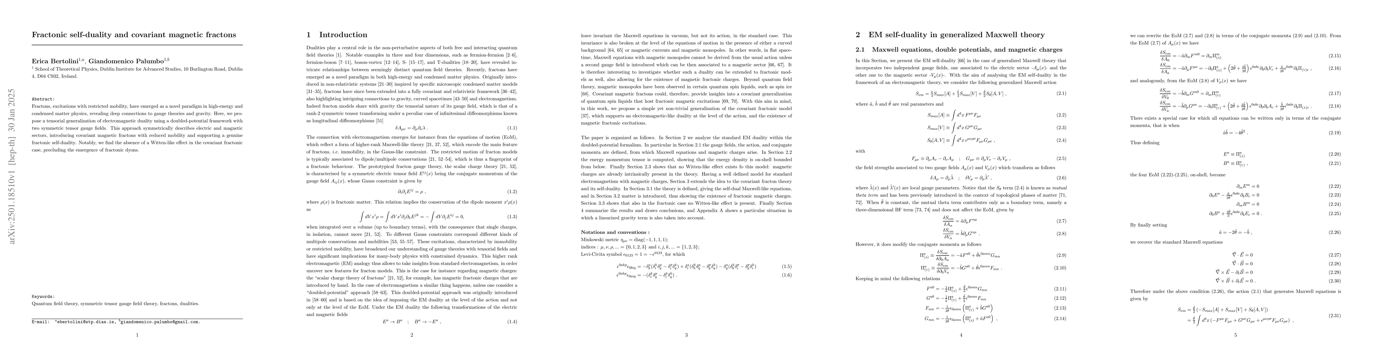Thumbnail for Fractonic self-duality and covariant magnetic fractons