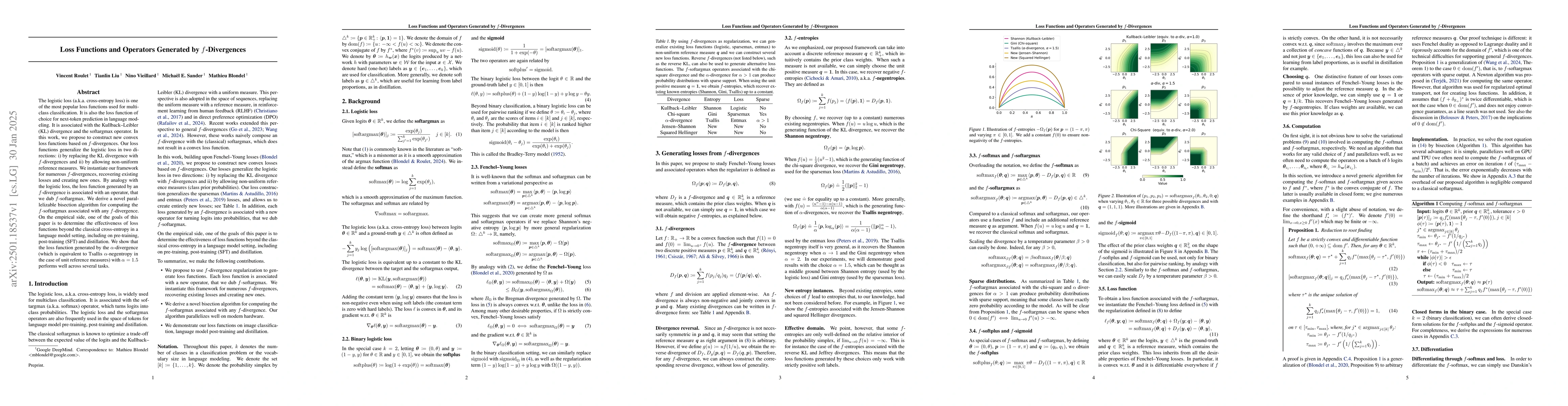 Thumbnail for Loss Functions and Operators Generated by f-Divergences