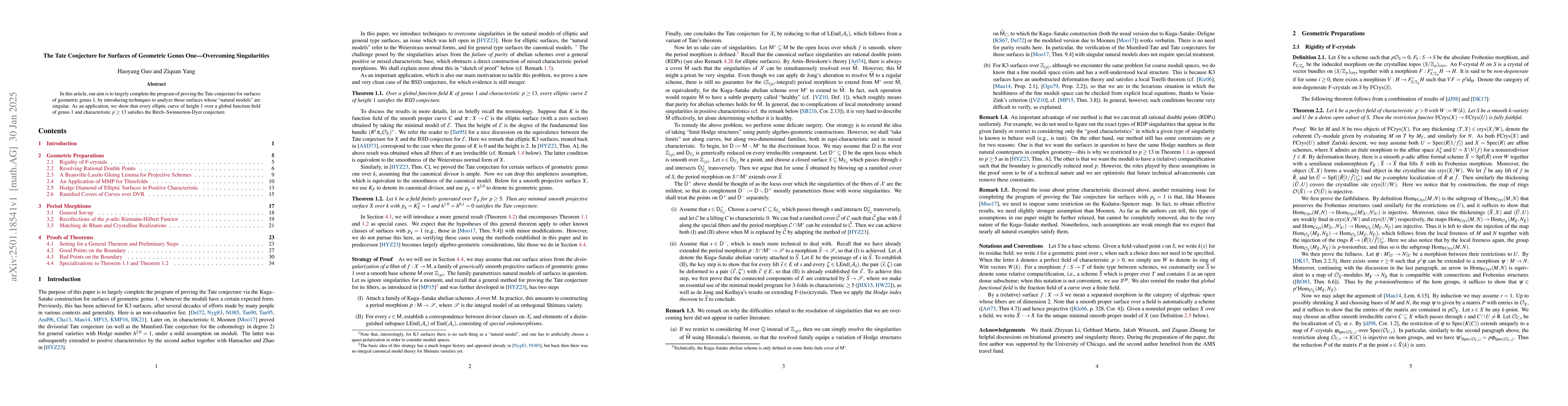 Thumbnail for The Tate Conjecture for Surfaces of Geometric Genus One -- Overcoming
  Singularities