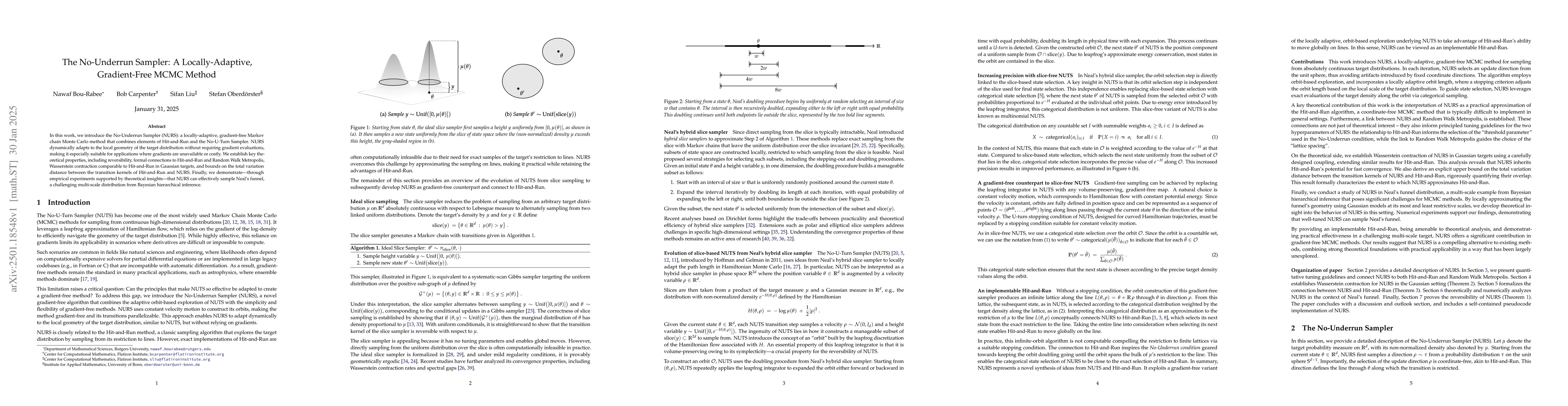 Thumbnail for The No-Underrun Sampler: A Locally-Adaptive, Gradient-Free MCMC Method