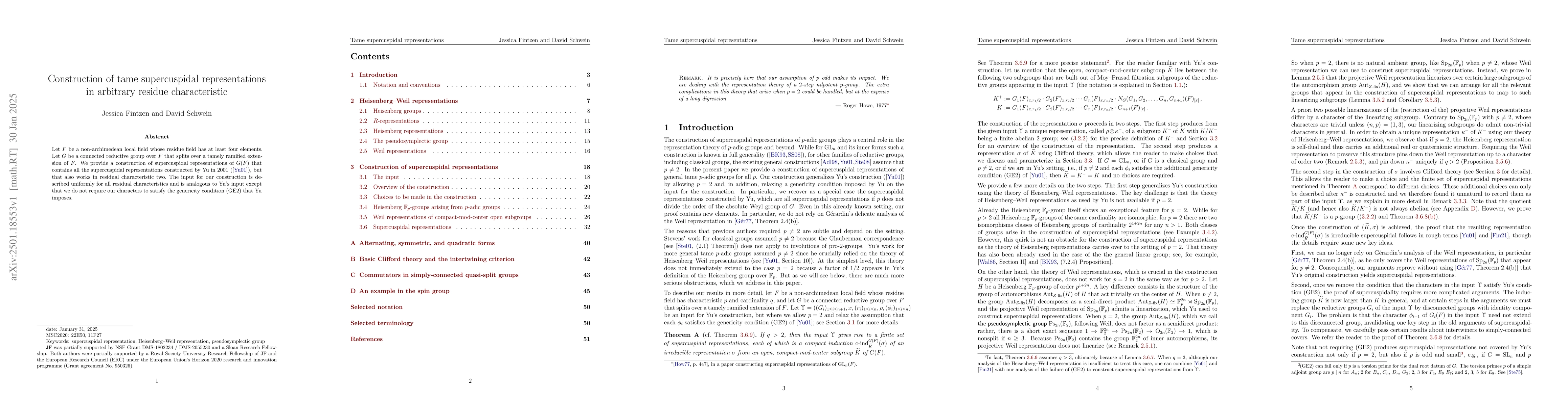 Thumbnail for Construction of tame supercuspidal representations in arbitrary residue
  characteristic