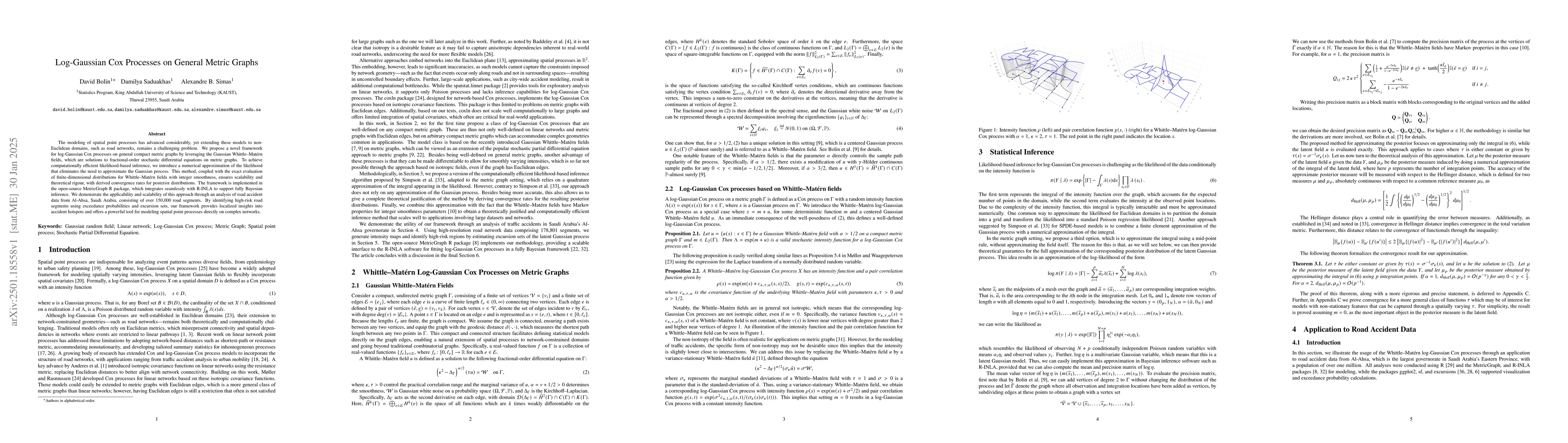 Thumbnail for Log-Gaussian Cox Processes on General Metric Graphs