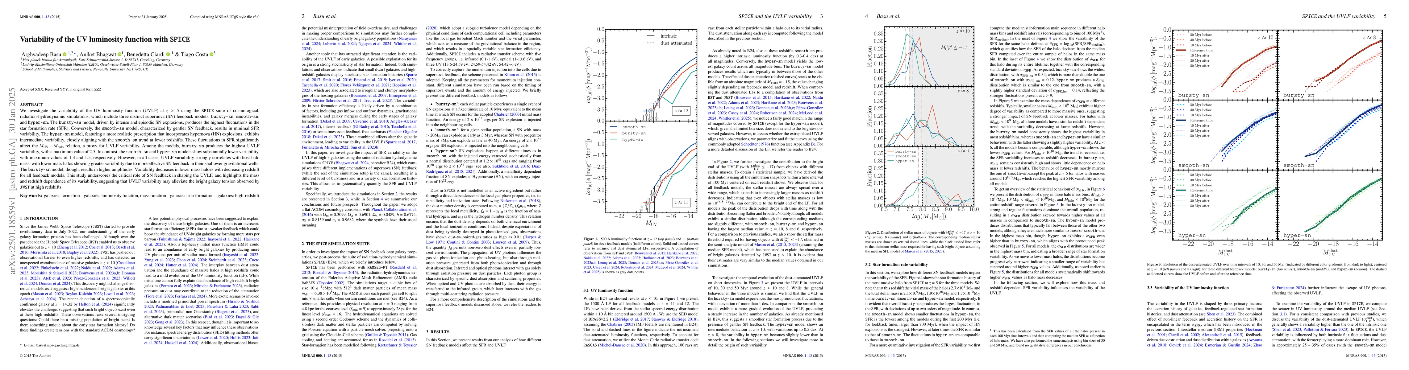 Thumbnail for Variability of the UV luminosity function with SPICE