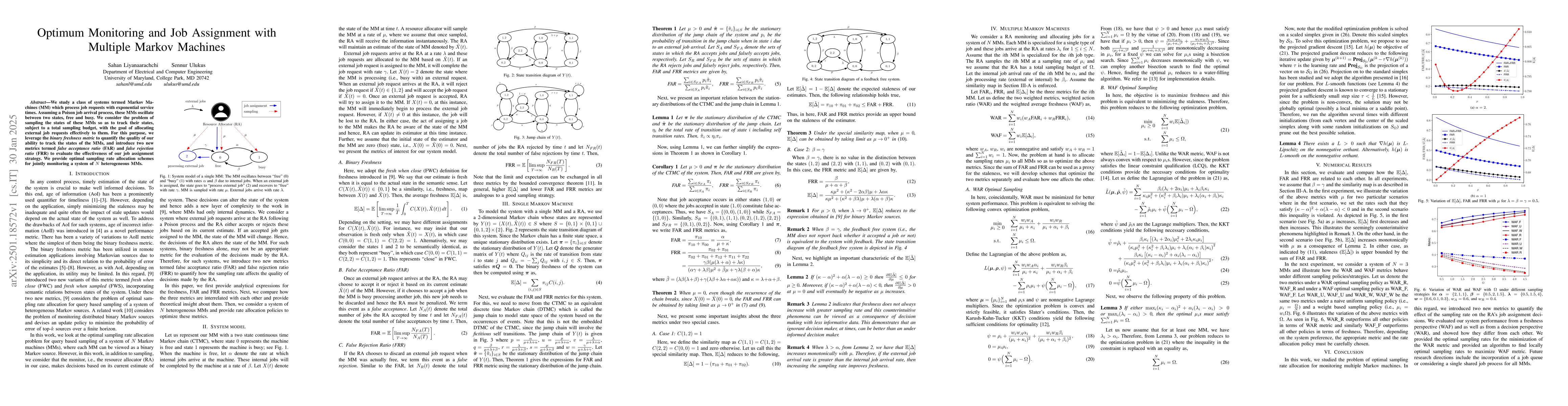Thumbnail for Optimum Monitoring and Job Assignment with Multiple Markov Machines