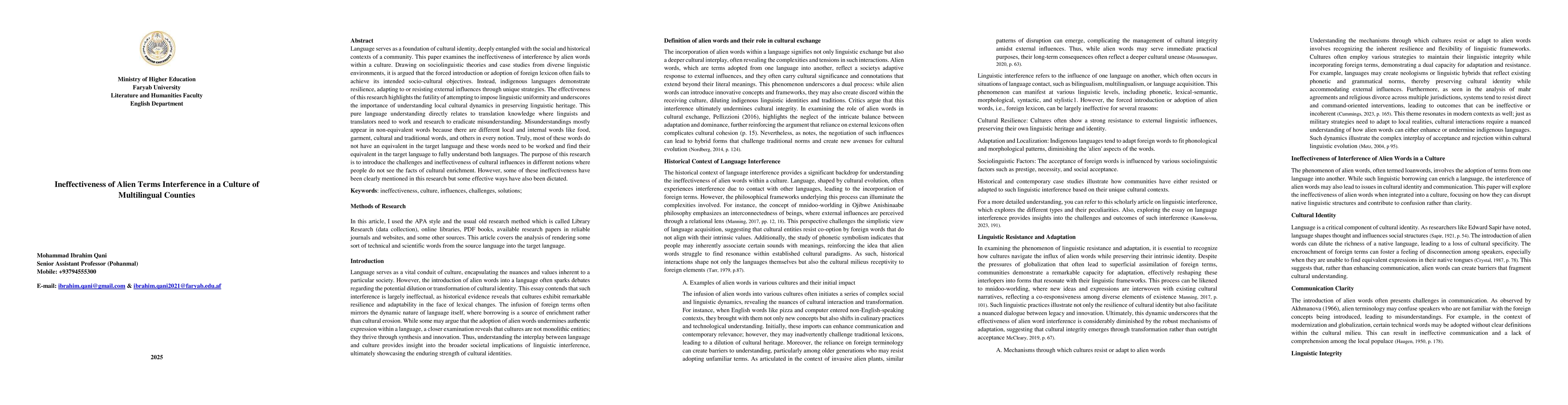 Thumbnail for Ineffectiveness of Alien Terms Interference in a Culture of Multilingual
  Counties