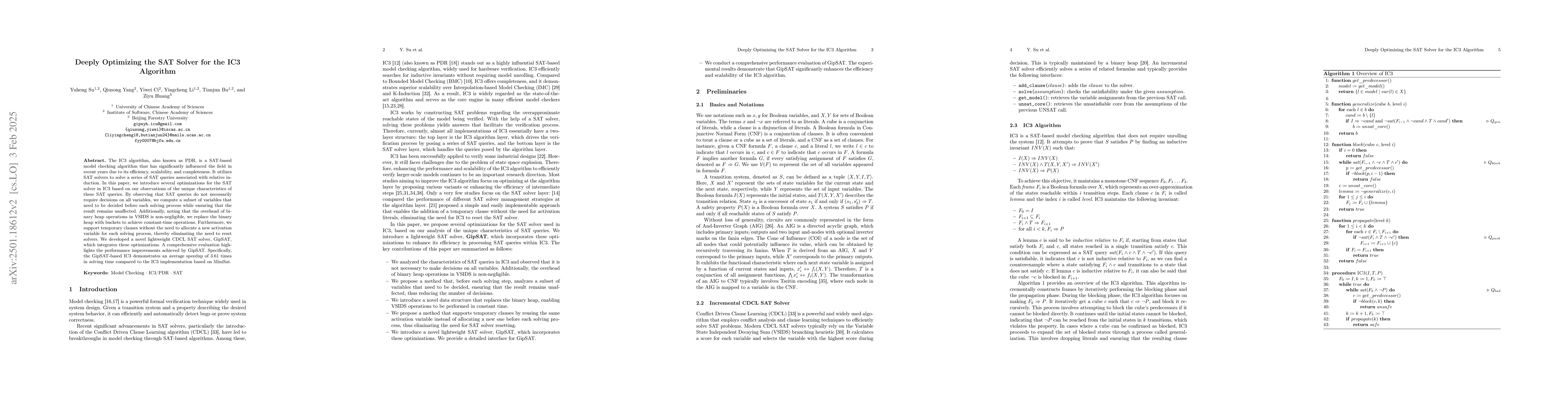 Thumbnail for Deeply Optimizing the SAT Solver for the IC3 Algorithm