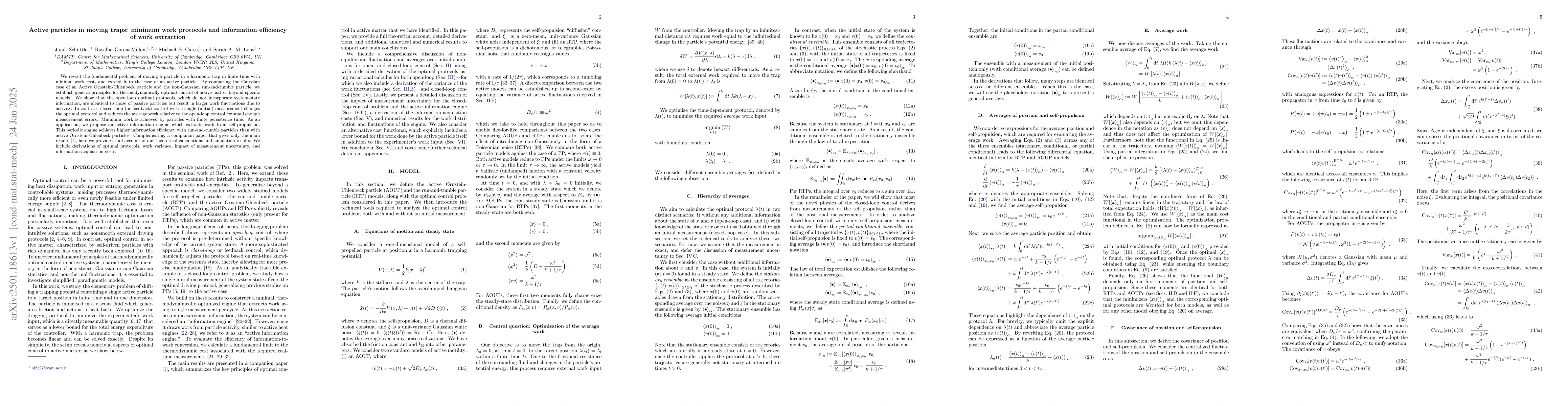 Thumbnail for Active particles in moving traps: minimum work protocols and information
  efficiency of work extraction