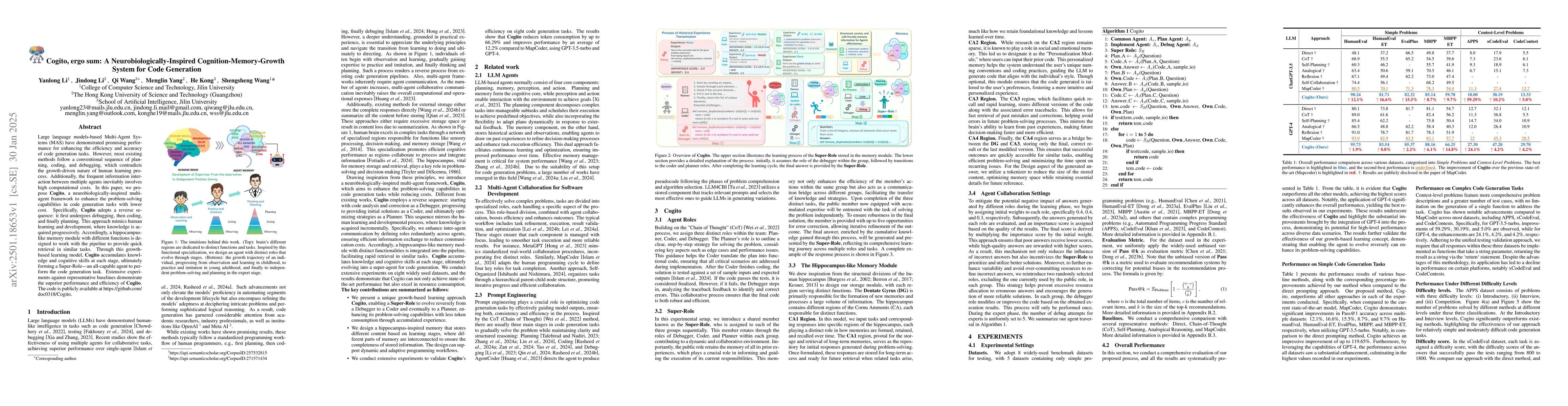 Thumbnail for Cogito, ergo sum: A Neurobiologically-Inspired Cognition-Memory-Growth
  System for Code Generation