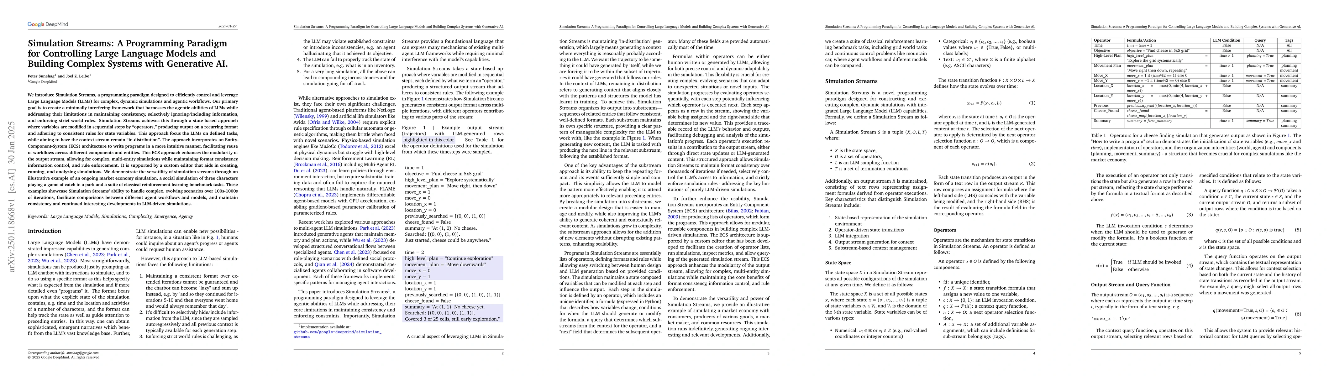 Thumbnail for Simulation Streams: A Programming Paradigm for Controlling Large
  Language Models and Building Complex Systems with Generative AI