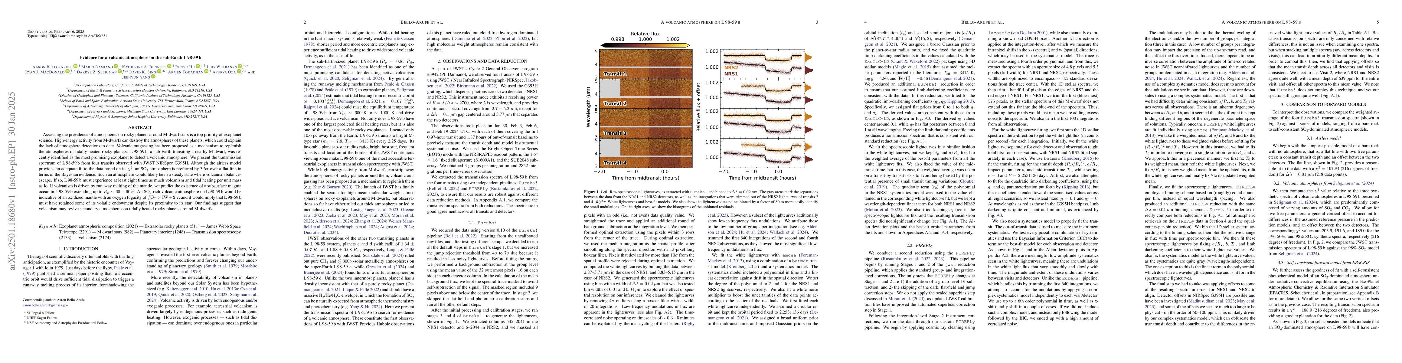 Thumbnail for Evidence for a volcanic atmosphere on the sub-Earth L98-59b