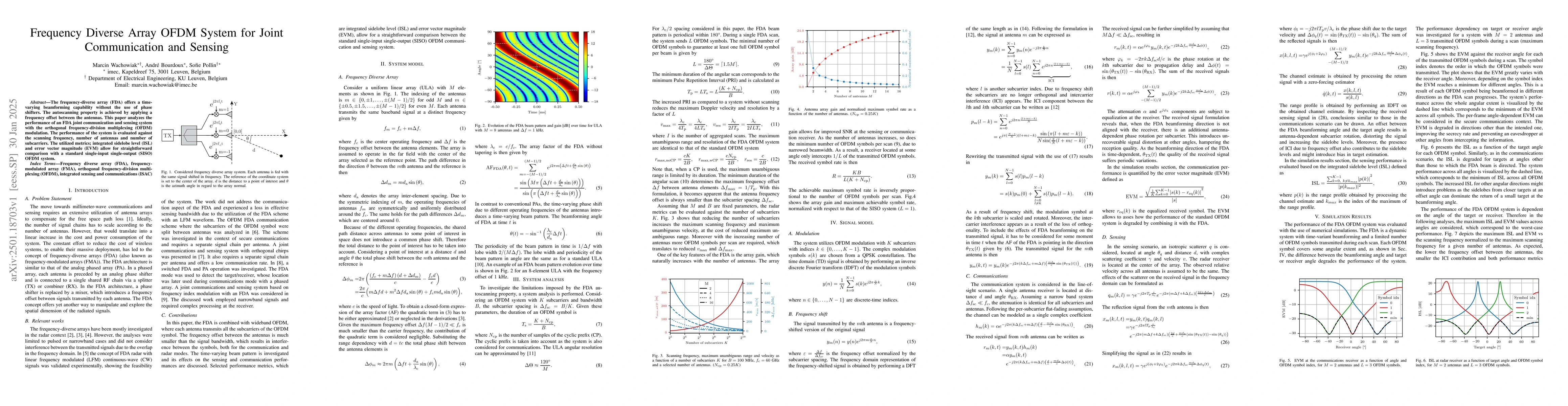 Thumbnail for Frequency Diverse Array OFDM System for Joint Communication and Sensing