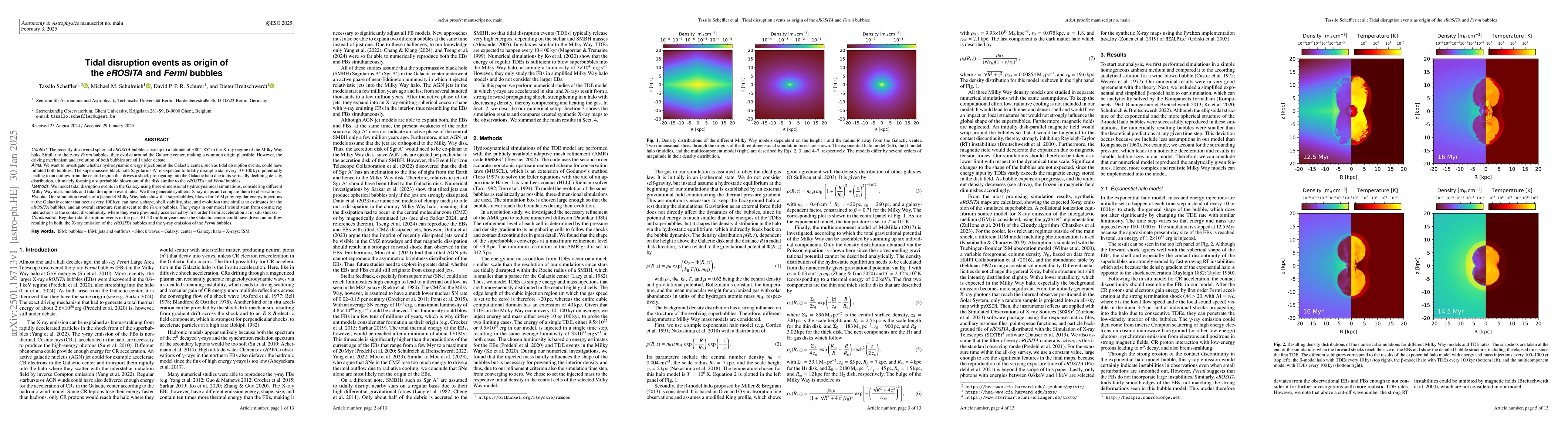 Thumbnail for Tidal disruption events as origin of the eROSITA and Fermi bubbles