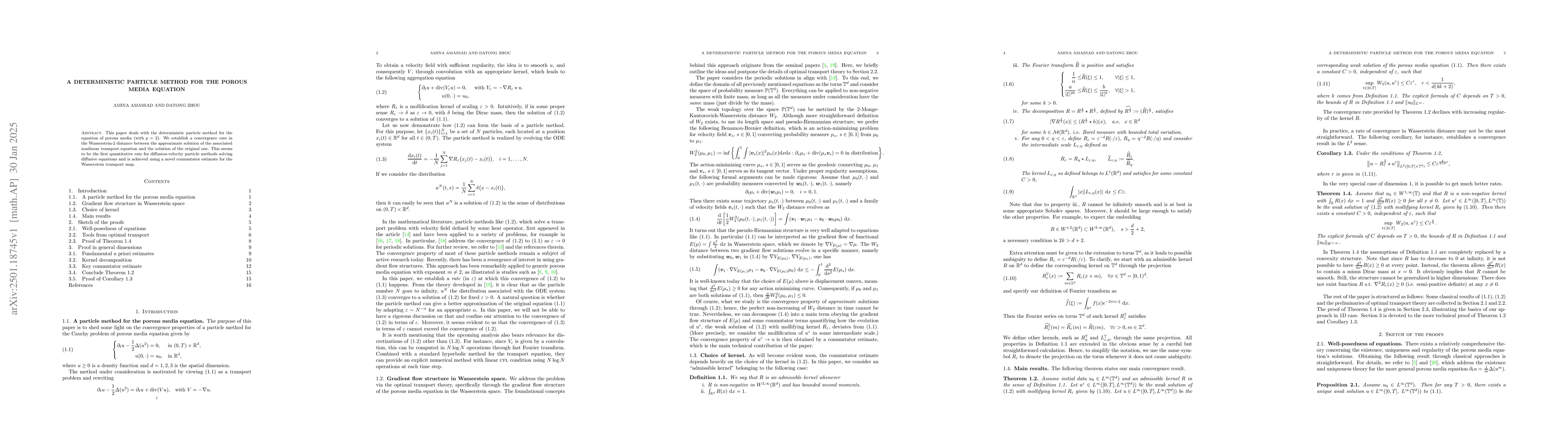 Thumbnail for A deterministic particle method for the porous media equation