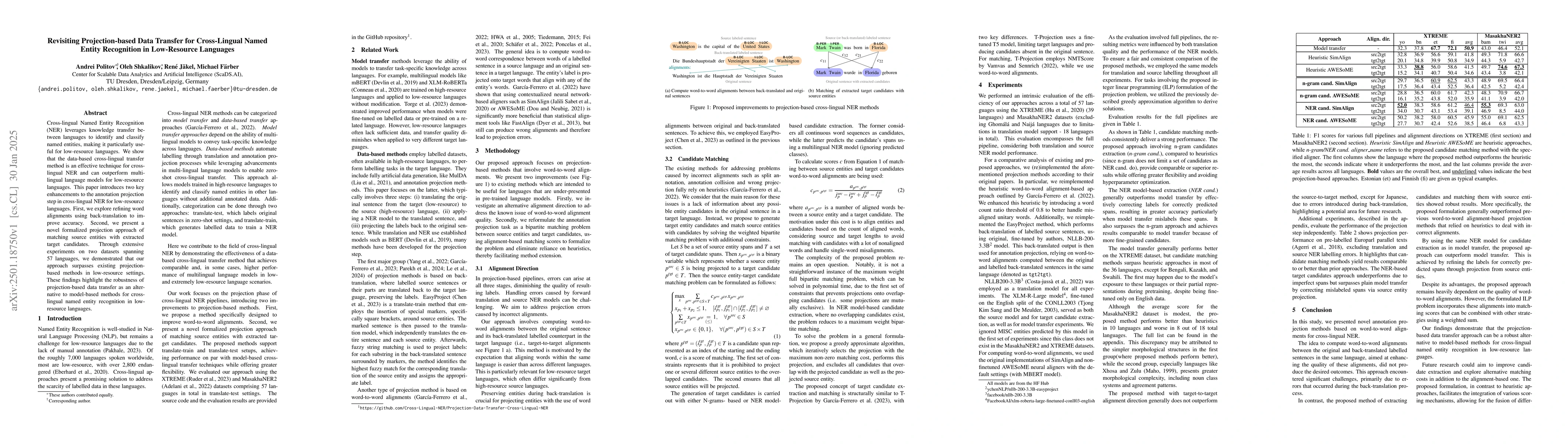 Thumbnail for Revisiting Projection-based Data Transfer for Cross-Lingual Named Entity
  Recognition in Low-Resource Languages