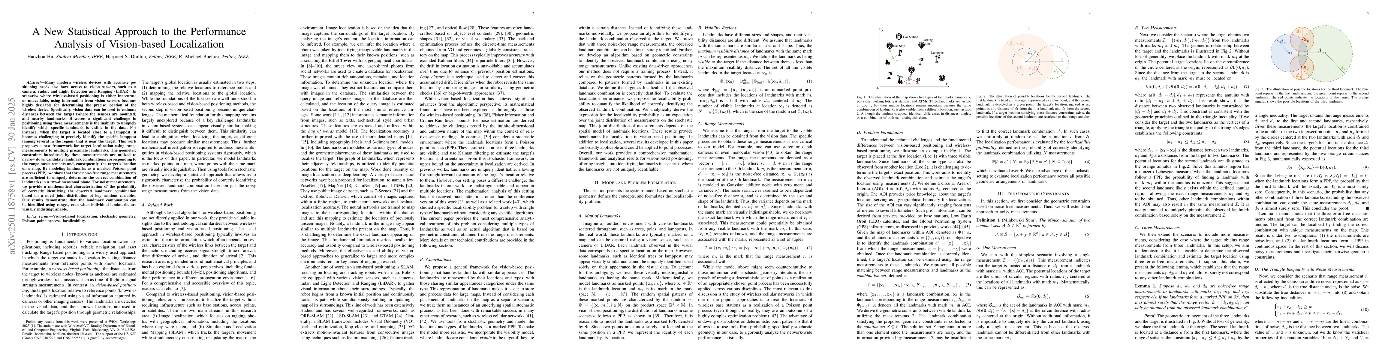 Thumbnail for A New Statistical Approach to the Performance Analysis of Vision-based
  Localization