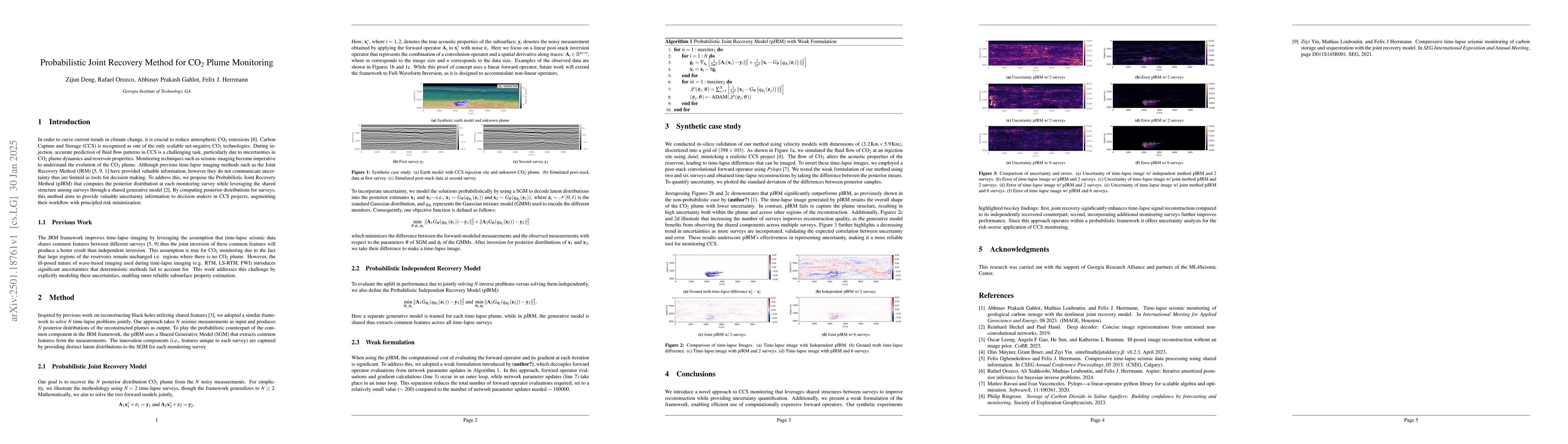 Thumbnail for Probabilistic Joint Recovery Method for CO$_2$ Plume Monitoring
