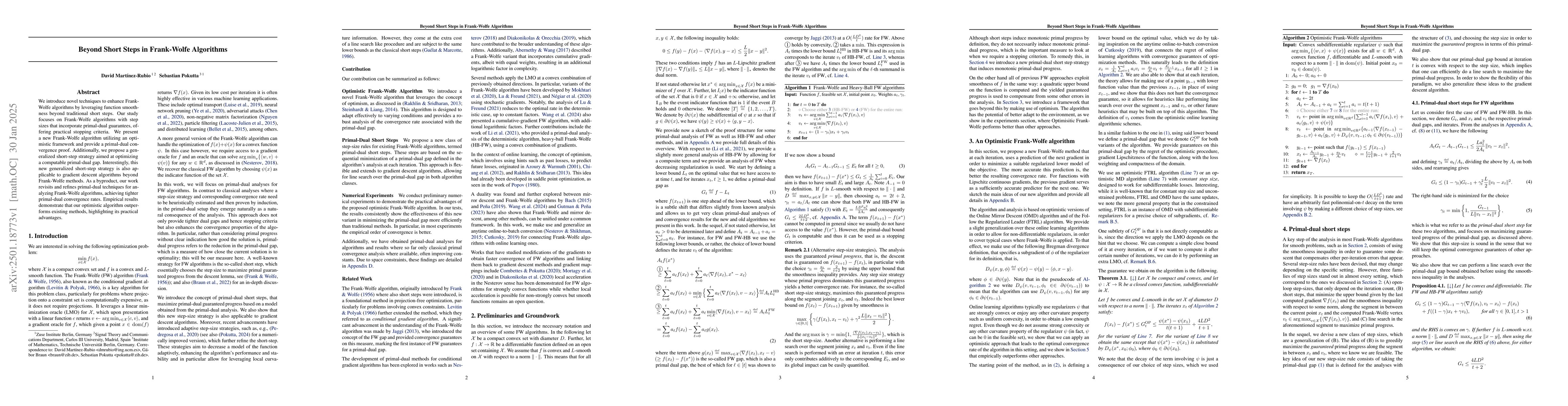 Thumbnail for Beyond Short Steps in Frank-Wolfe Algorithms