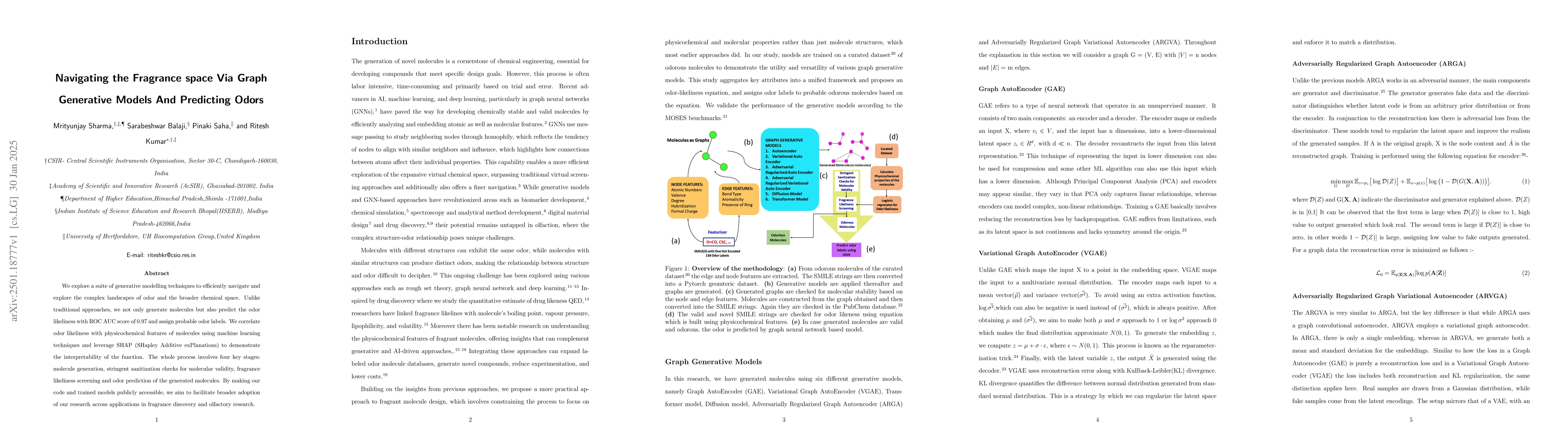 Thumbnail for Navigating the Fragrance space Via Graph Generative Models And
  Predicting Odors