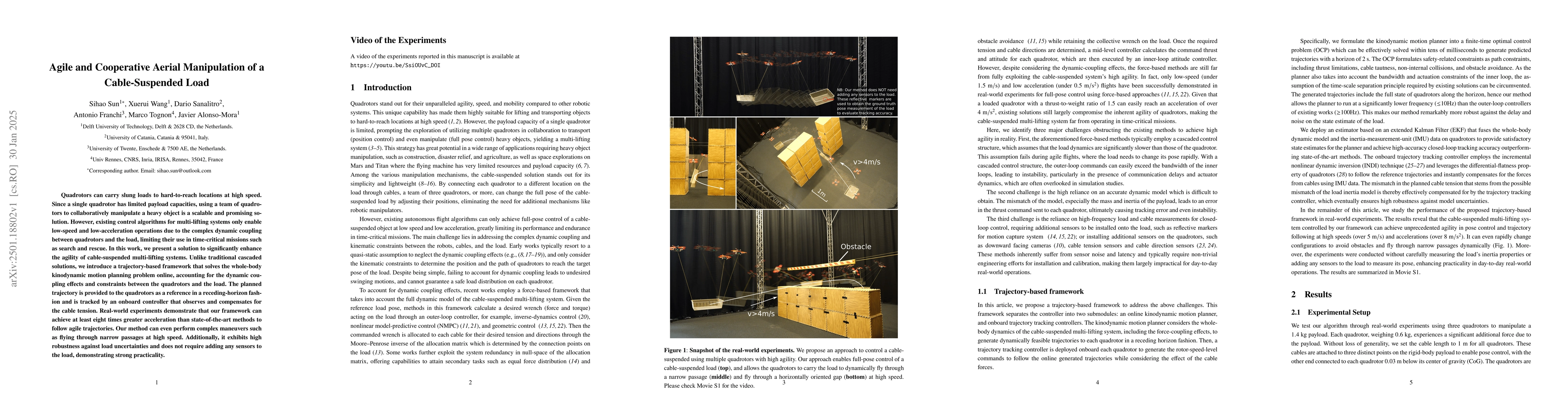 Thumbnail for Agile and Cooperative Aerial Manipulation of a Cable-Suspended Load