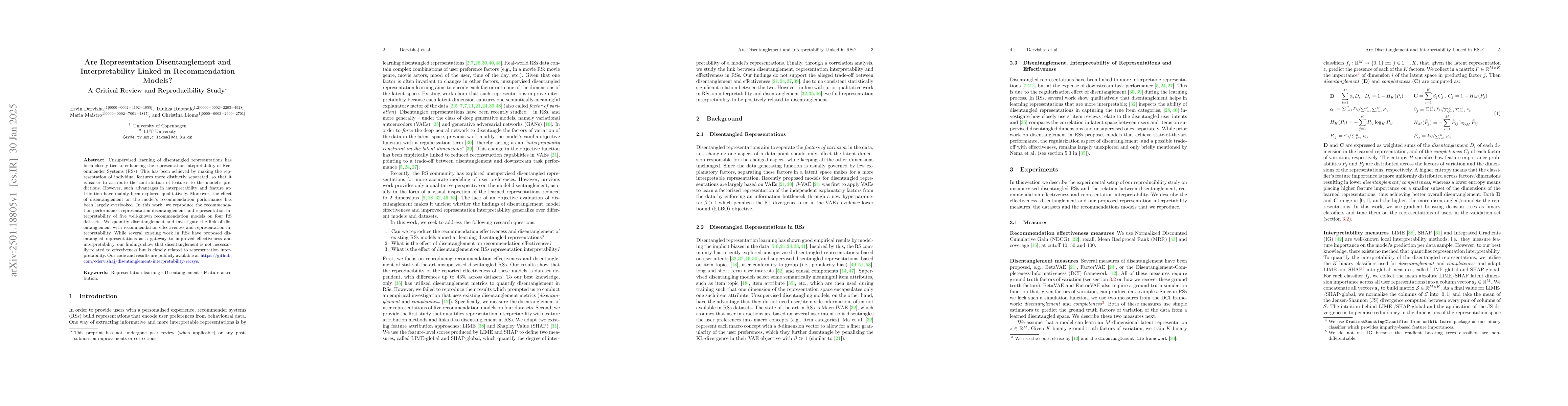 Thumbnail for Are Representation Disentanglement and Interpretability Linked in
  Recommendation Models? A Critical Review and Reproducibility Study