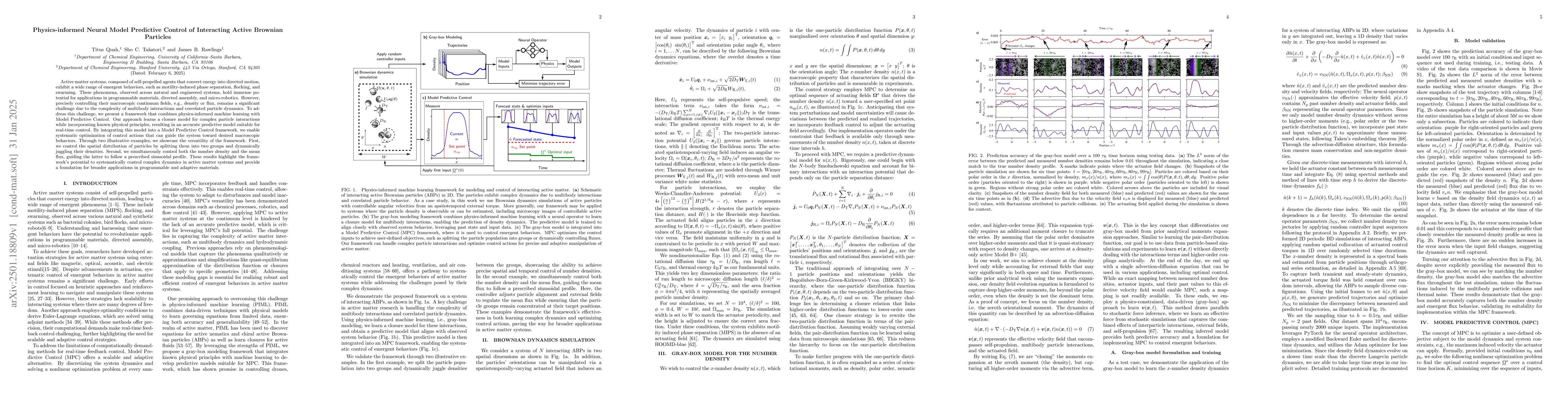 Thumbnail for Physics-informed Neural Model Predictive Control of Interacting Active
  Brownian Particles