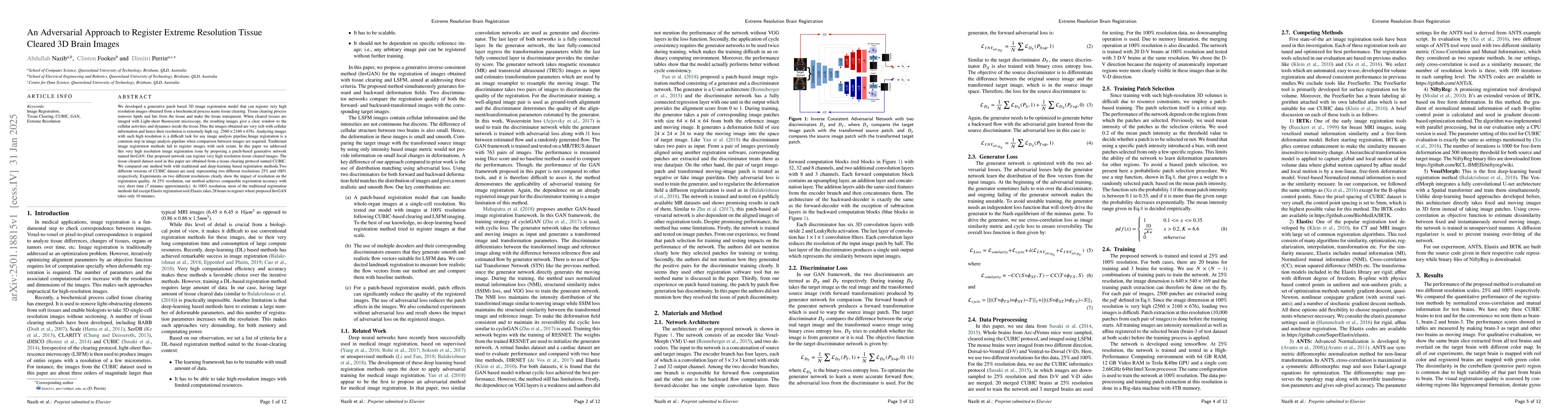 Thumbnail for An Adversarial Approach to Register Extreme Resolution Tissue Cleared 3D
  Brain Images