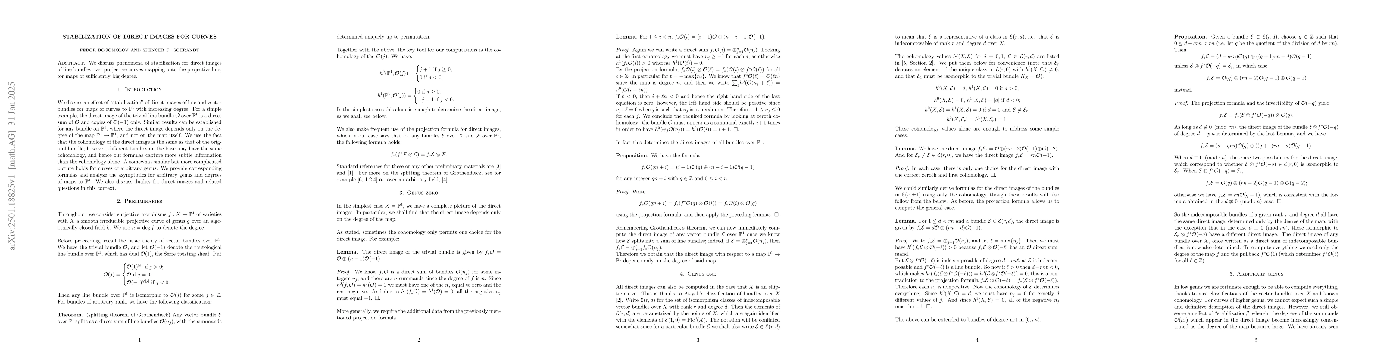 Thumbnail for Stabilization of direct images for curves