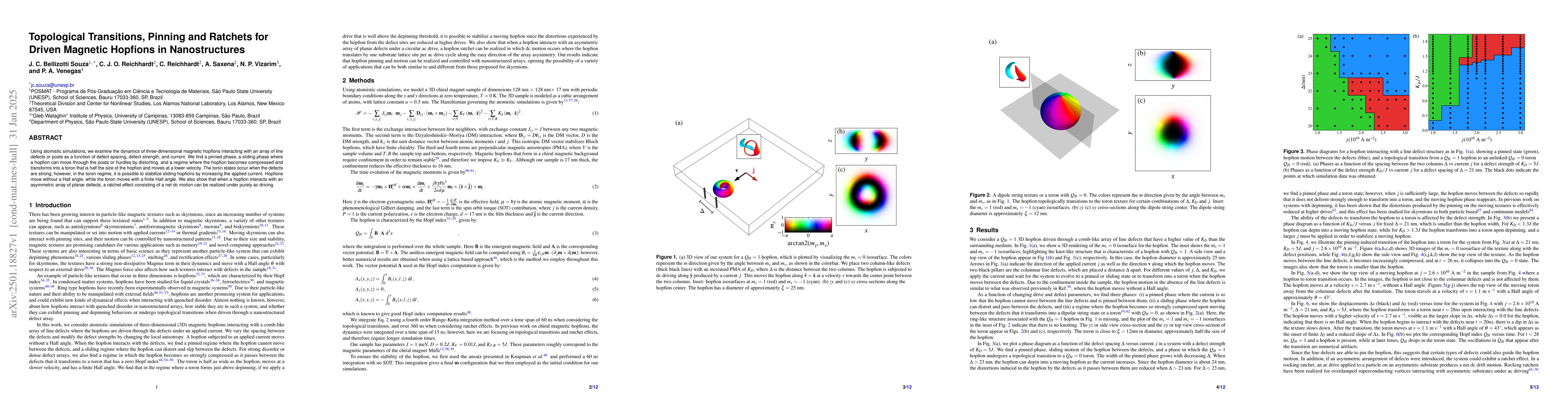 Thumbnail for Topological Transitions, Pinning and Ratchets for Driven Magnetic
  Hopfions in Nanostructures