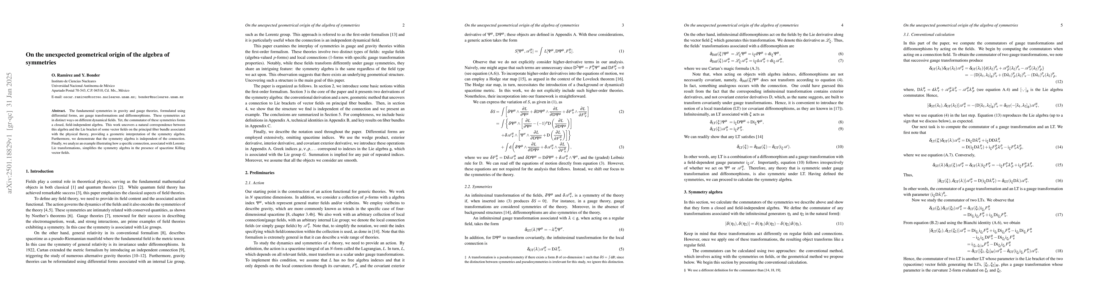 Thumbnail for On the unexpected geometrical origin of the algebra of symmetries