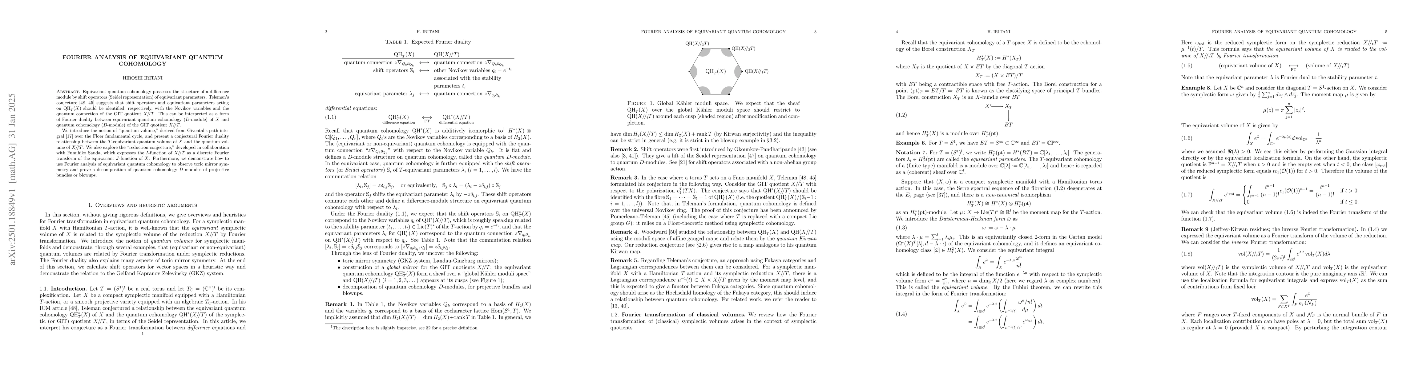 Thumbnail for Fourier analysis of equivariant quantum cohomology
