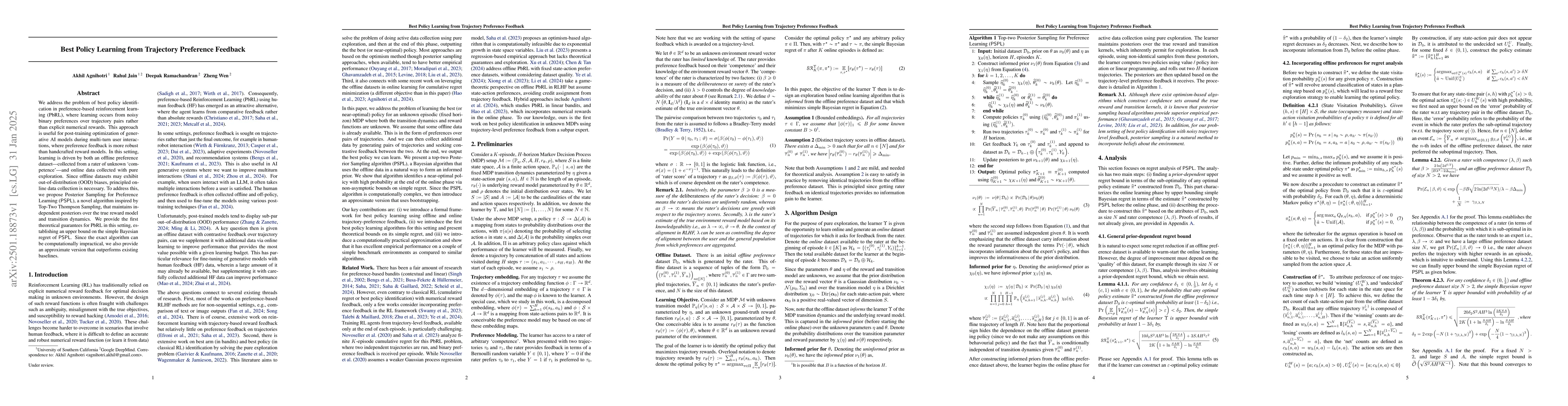 Thumbnail for Best Policy Learning from Trajectory Preference Feedback