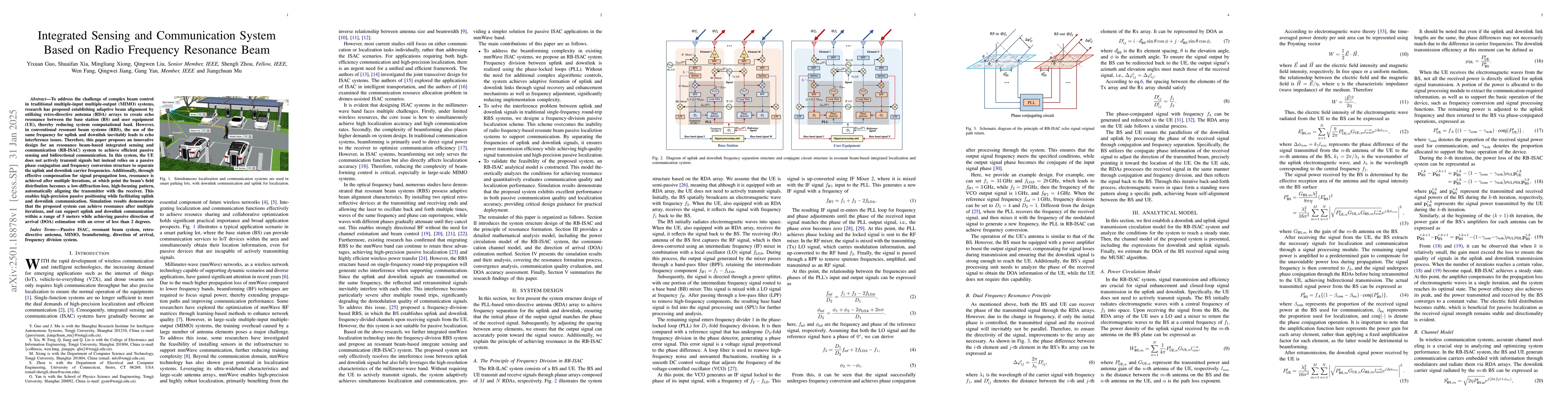 Thumbnail for Integrated Sensing and Communication System Based on Radio Frequency
  Resonance Beam