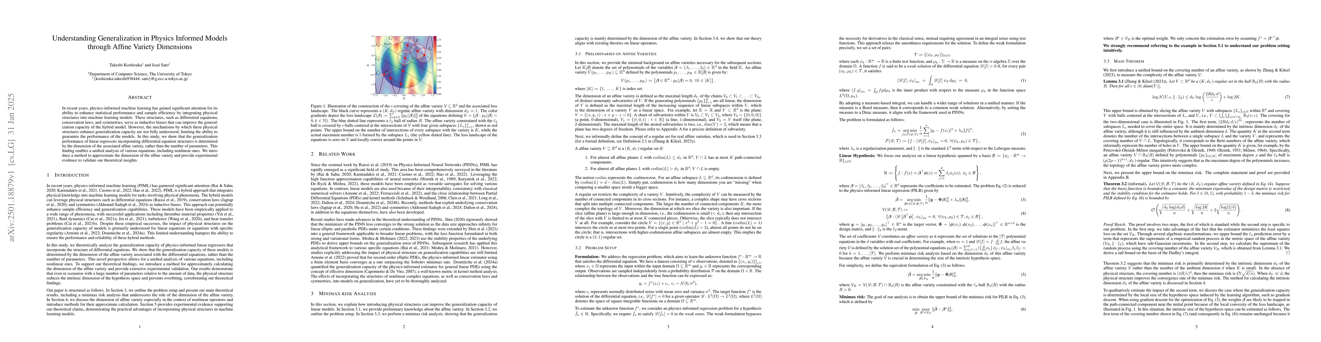 Thumbnail for Understanding Generalization in Physics Informed Models through Affine
  Variety Dimensions